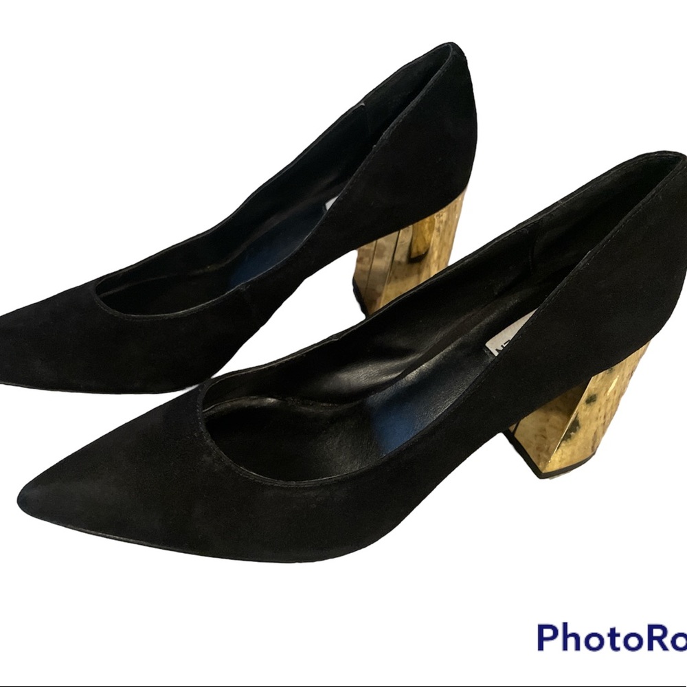 Womens Steve Madden Pointur Block Heel Dress Pumps, Black